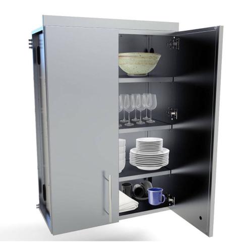 Sunstone Grills 30 Inch 304 Stainless Steel Full Height Double Door Upper Wall Cabinet