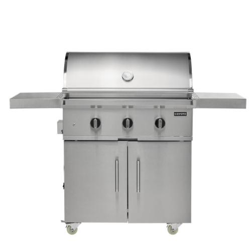 Coyote C Series 34 inch 3 Burner Freestanding Propane Gas Grill