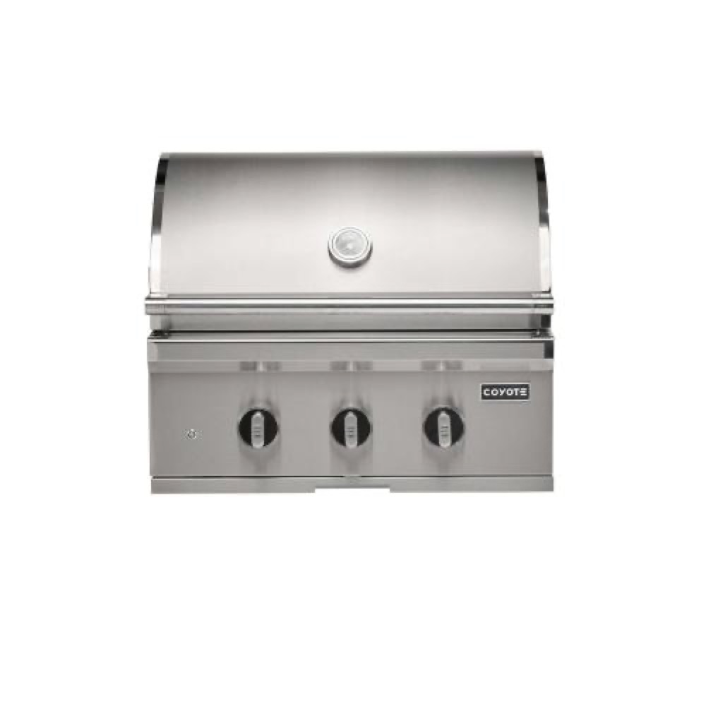 Coyote SL Series 30 Inch 2 Burner Built In Propane Gas Grill with Sear Burner  and  Rotisserie