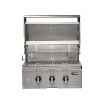 Coyote SL Series 30 Inch 2 Burner Built In Propane Gas Grill with Sear Burner and Rotisserie Open350