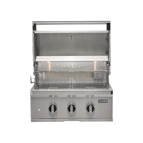 Coyote SL Series 30 Inch 2 Burner Built In Propane Gas Grill with Sear Burner  and  Rotisserie