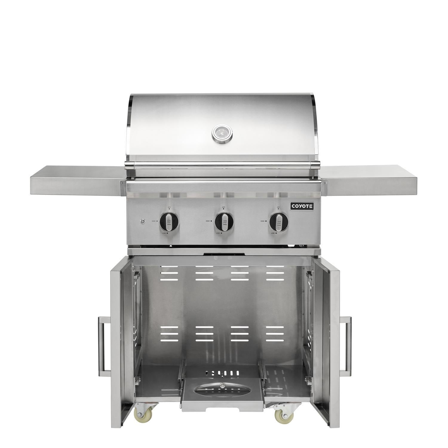 Coyote SL Series 30 Inch 2 Burner Freestanding Propane Gas Grill with Sear Burner  and  Rotisserie
