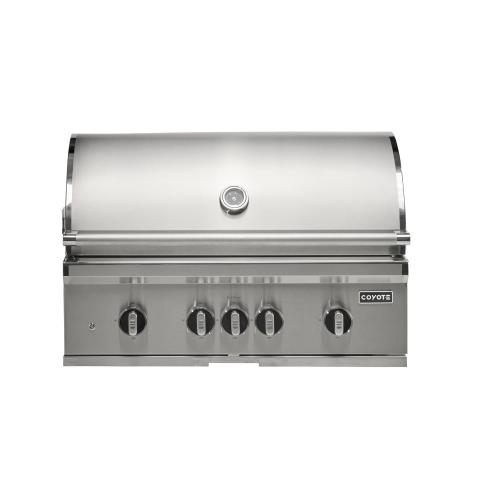 Coyote SL Series 36 Inch 4 Burner Built In Natural Gas Grill with Sear Burner  and  Rotisserie