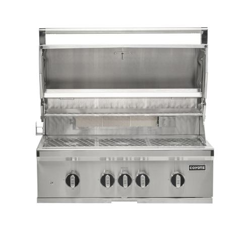Coyote SL Series 36 Inch 4 Burner Built In Natural Gas Grill with Sear Burner  and  Rotisserie