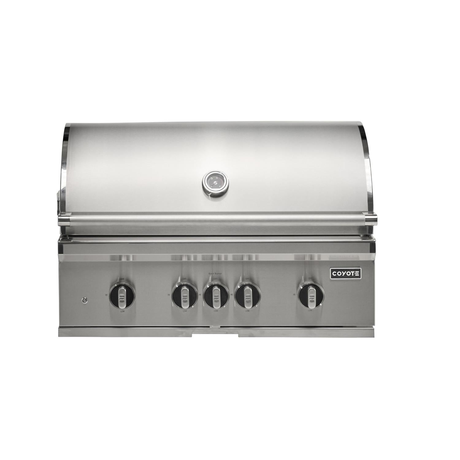Coyote SL Series 36 Inch 4 Burner Built In Natural Gas Grill with Sear Burner  and  Rotisserie
