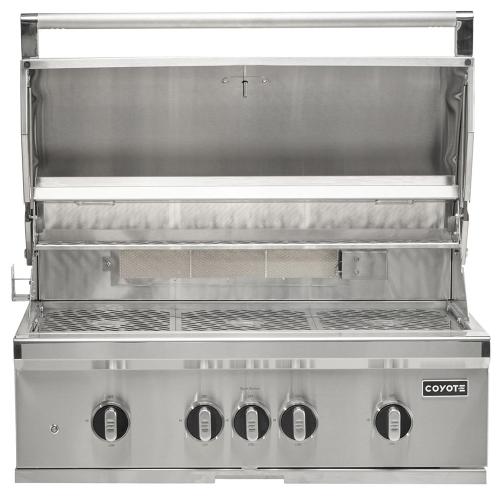 Coyote SL Series 36 Inch 4 Burner Built In Natural Gas Grill with Sear Burner  and  Rotisserie