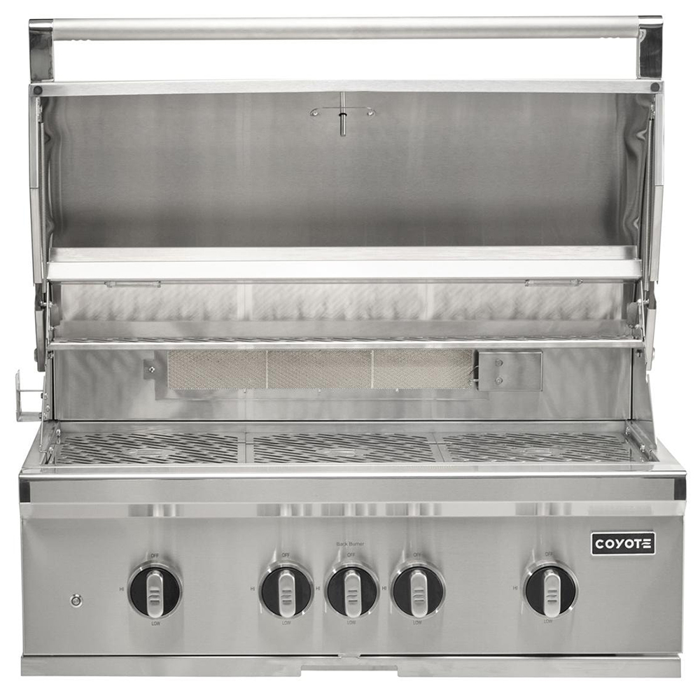 Coyote SL Series 36 Inch 4 Burner Built In Natural Gas Grill with Sear Burner  and  Rotisserie