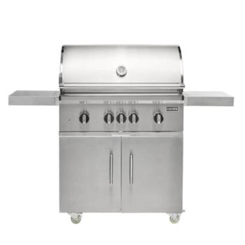 Coyote SL Series 36 Inch 4 Burner Freestanding Propane Gas Grill with Sear Burner and Rotisserie C3SL36LP C3S36CT350