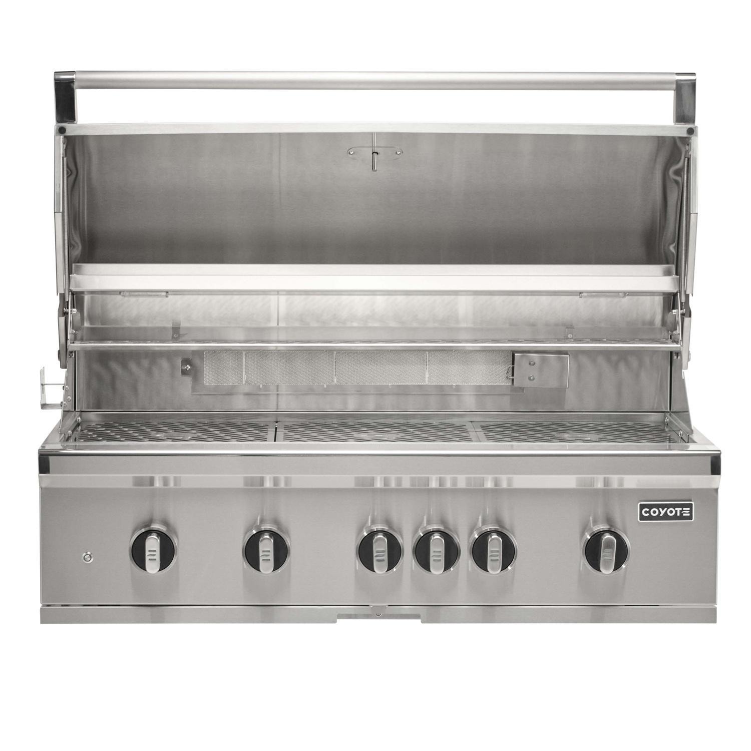 Coyote SL Series 42 Inch 5 Burner Built In Propane Gas Grill with Sear Burner  and  Rotisserie