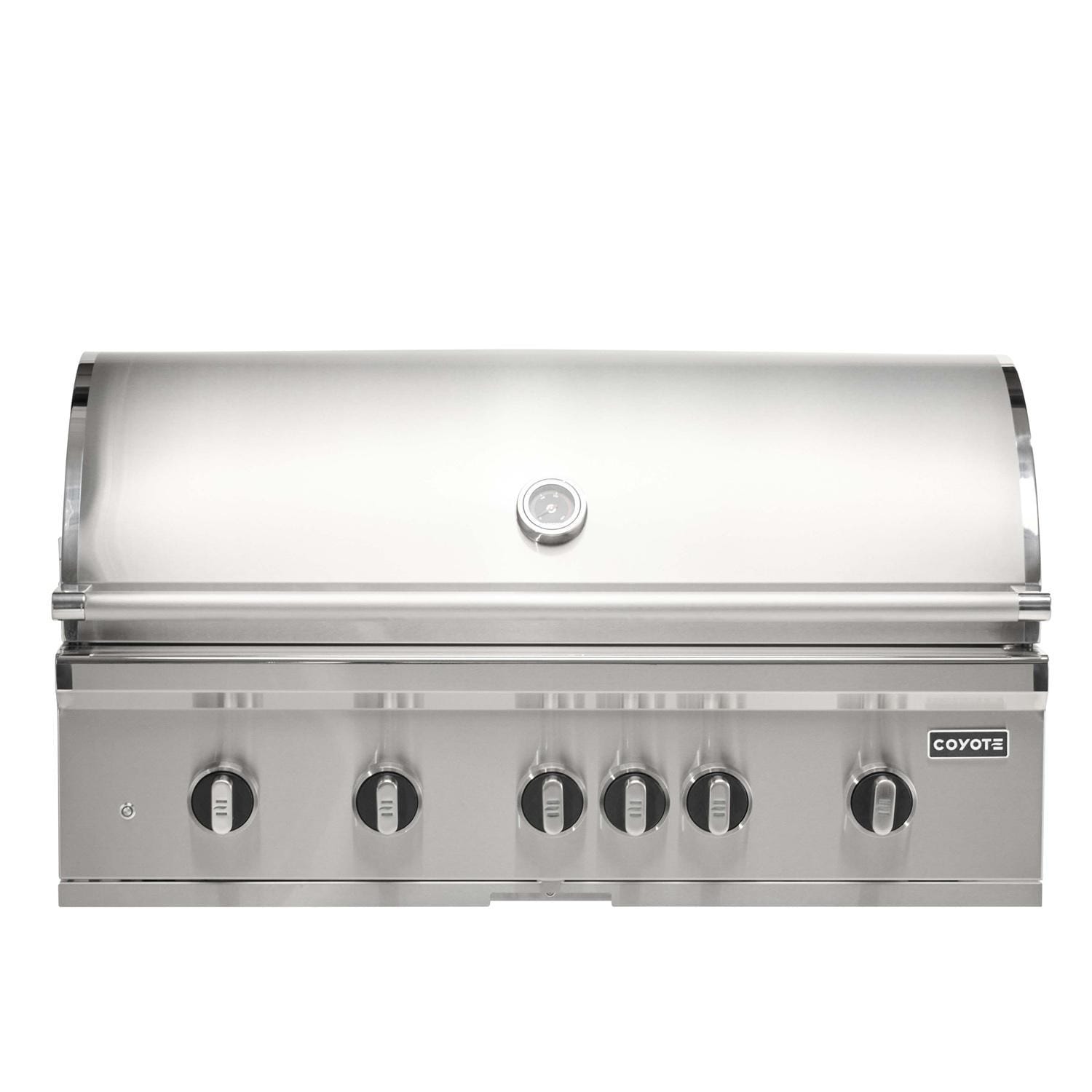 Coyote SL Series 42 Inch 5 Burner Built In Propane Gas Grill with Sear Burner  and  Rotisserie