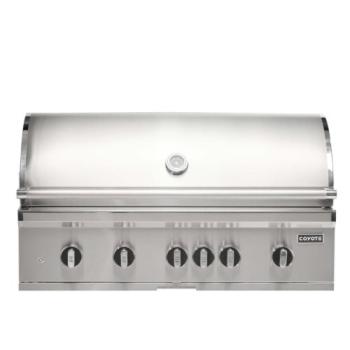 Coyote SL Series 42 Inch 5 Burner Built In Propane Gas Grill with Sear Burner and Rotisserie C3SL42LP350