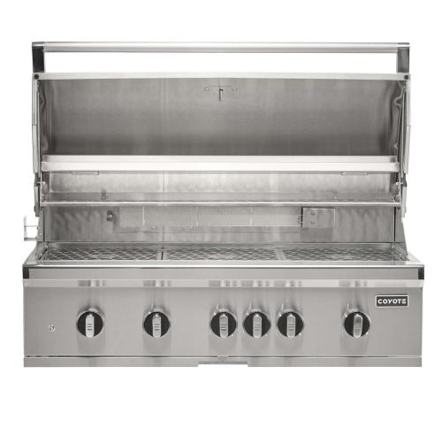 Coyote SL Series 42 Inch 5 Burner Built In Natural Gas Grill with Sear Burner  and  Rotisserie