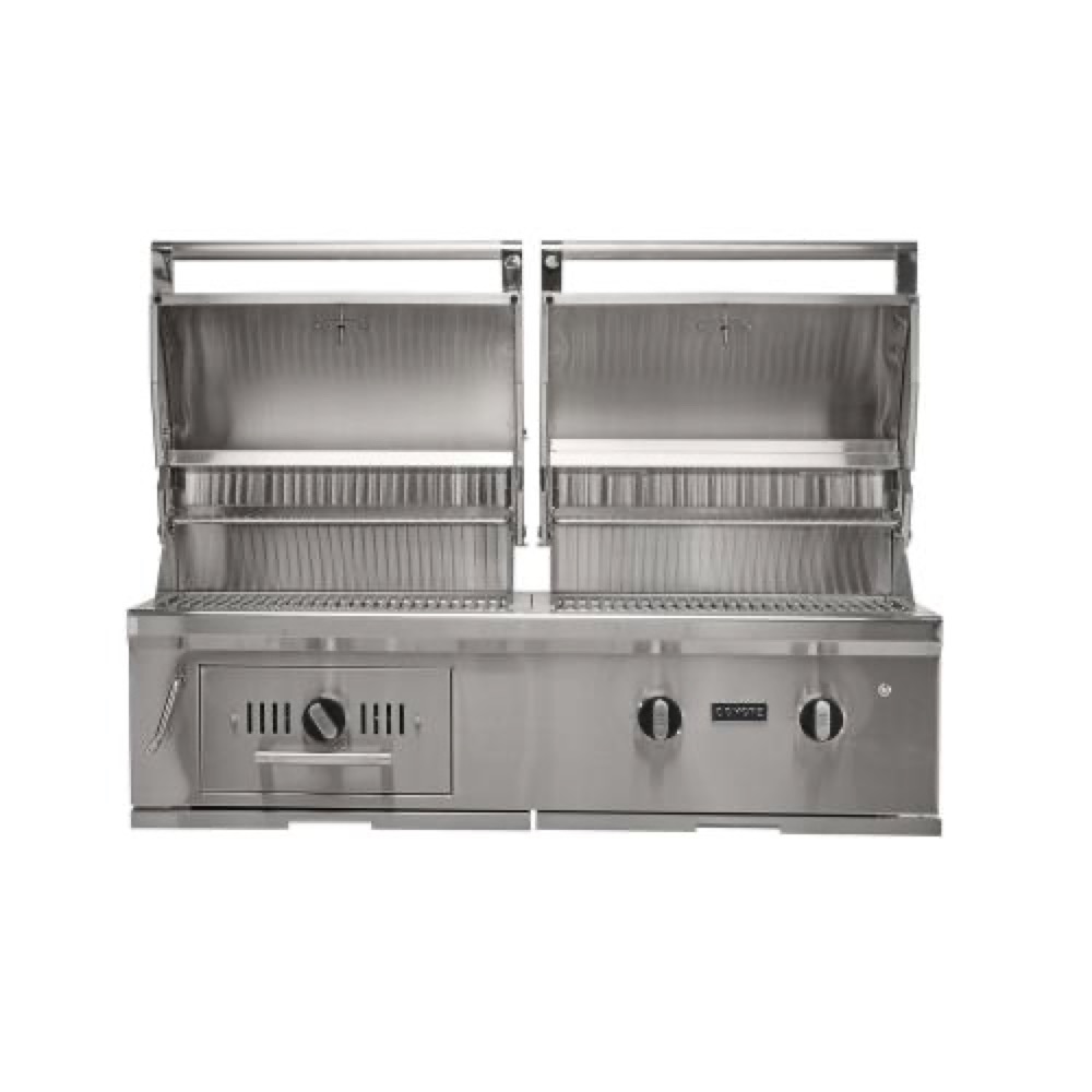 Coyote 50 Inch 2 Burner Built In Propane Gas  and  Charcoal Dual Fuel Hybrid Grill