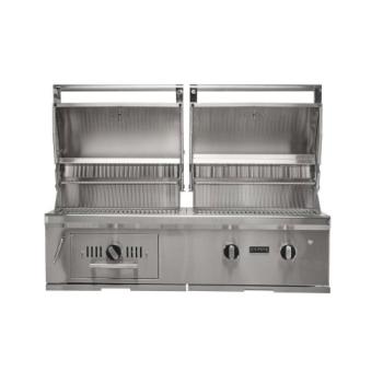 Coyote 50 Inch 2 Burner Built In Natural Gas and Charcoal Dual Fuel Hybrid Grill C3HY50NG350