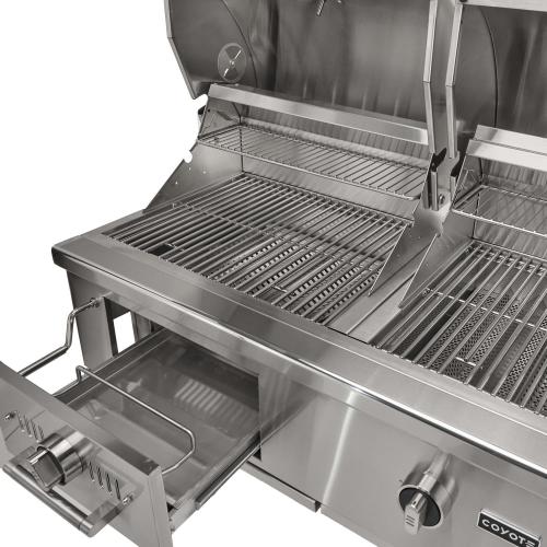Coyote 50 Inch 2 Burner Freestanding Propane Gas  and  Charcoal Dual Fuel Hybrid Grill
