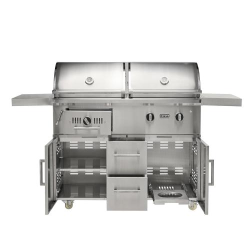 Coyote 50 Inch 2 Burner Freestanding Propane Gas  and  Charcoal Dual Fuel Hybrid Grill
