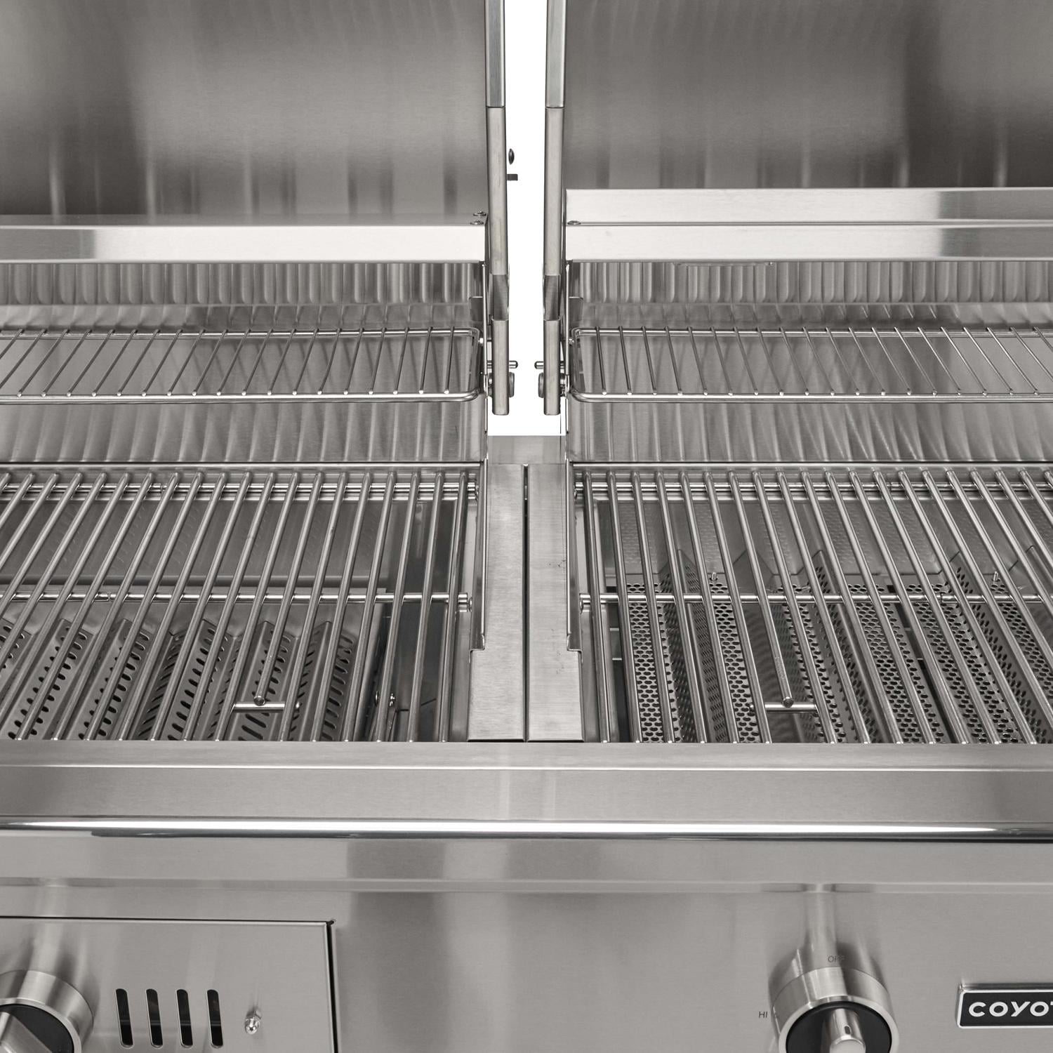Coyote 50 Inch 2 Burner Freestanding Natural Gas  and  Charcoal Dual Fuel Hybrid Grill