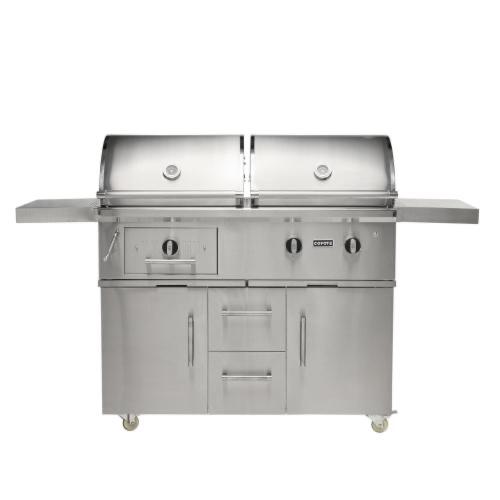 Coyote 50 Inch 2 Burner Freestanding Natural Gas  and  Charcoal Dual Fuel Hybrid Grill