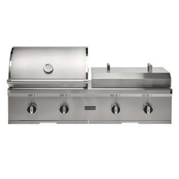 Coyote 50 Inch 4 Burner Built In Gas and Flat Top Grill Combo350