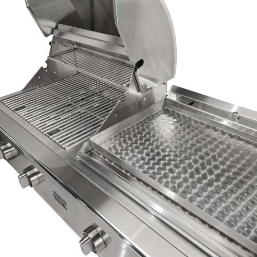 Coyote 50 Inch 4 Burner Freestanding Propane Gas  and  Flat Top Grill Combo