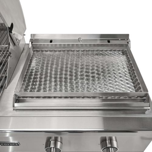 Coyote 50 Inch 4 Burner Freestanding Propane Gas  and  Flat Top Grill Combo