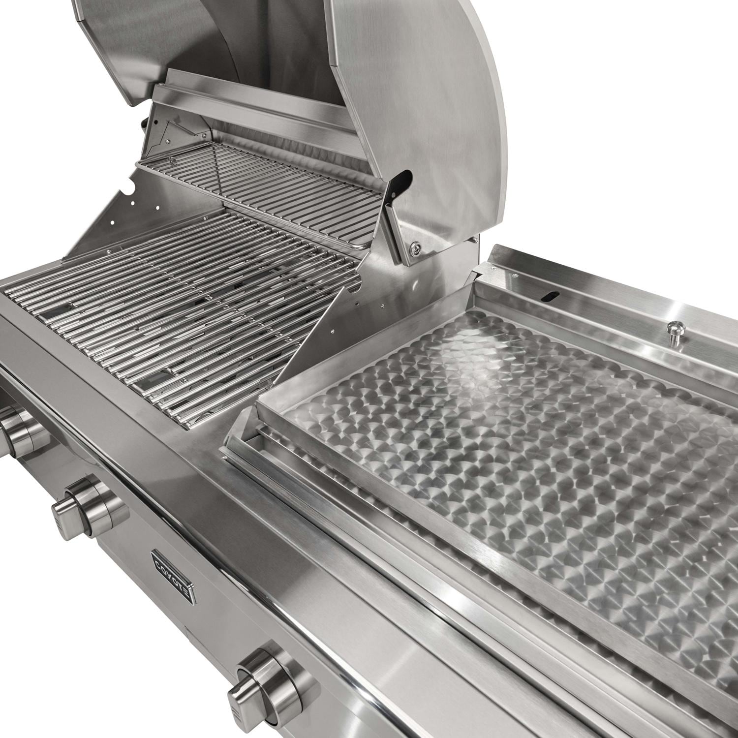 Coyote 50 Inch 4 Burner Freestanding Natural Gas  and  Flat Top Grill Combo