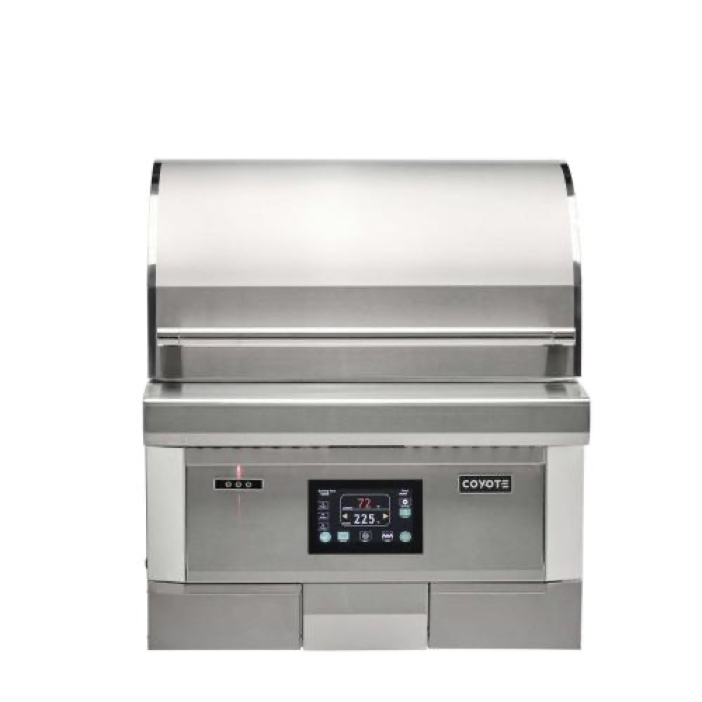 Coyote Next Gen Touch Screen Controlled 28 Inch 304 Stainless Steel Built In Pellet Grill