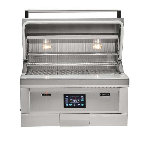Coyote Next Gen Touch Screen Controlled 36 Inch 304 Stainless Steel Built In Pellet Grill