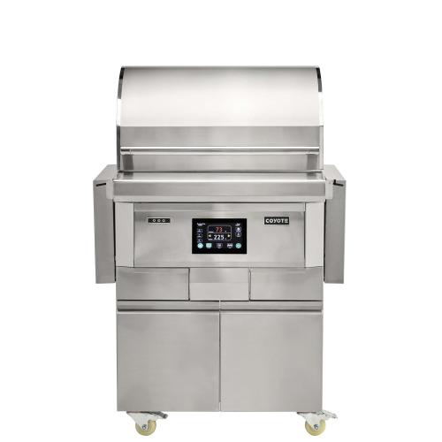 Coyote Next Gen Touch Screen Controlled 28 Inch 304 Stainless Steel Freestanding Pellet Grill
