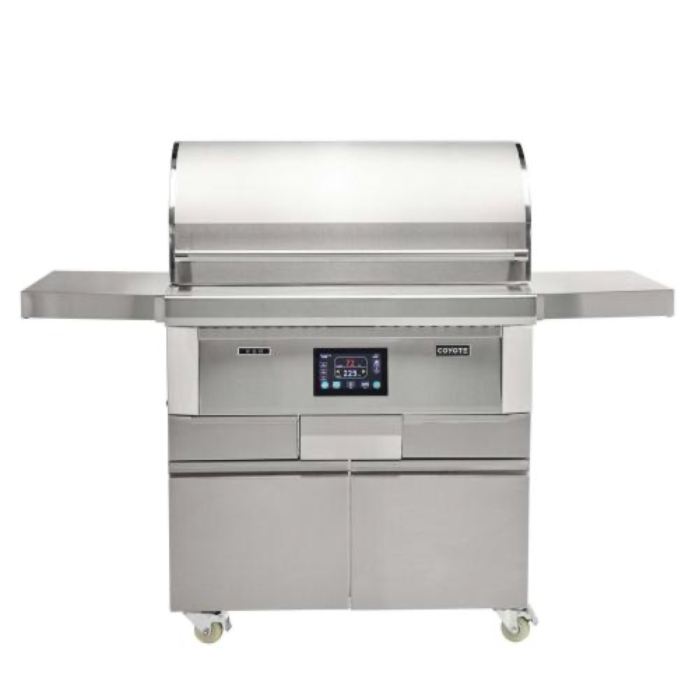 Coyote Next Gen Touch Screen Controlled 36 Inch 304 Stainless Steel Freestanding Pellet Grill
