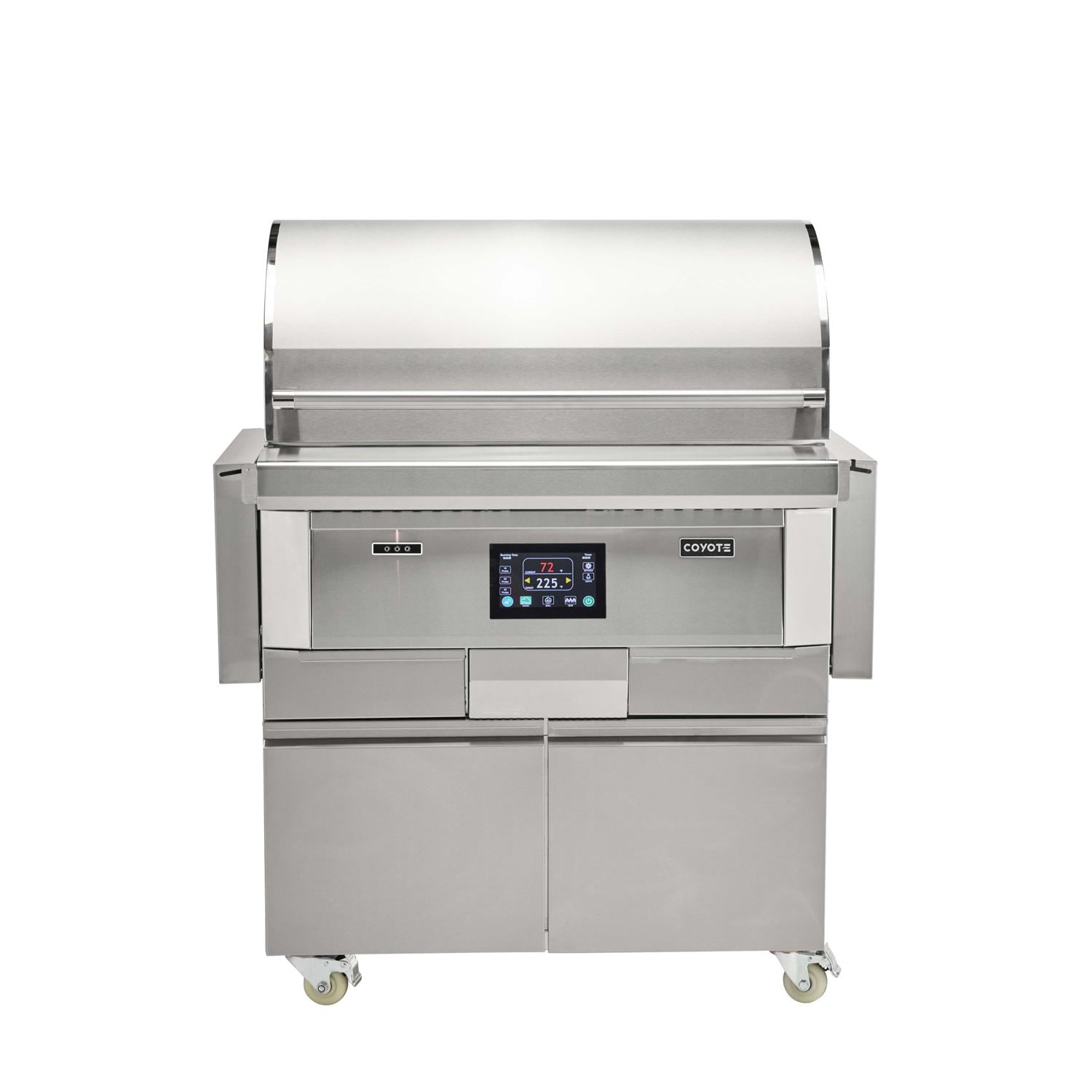 Coyote Next Gen Touch Screen Controlled 36 Inch 304 Stainless Steel Freestanding Pellet Grill