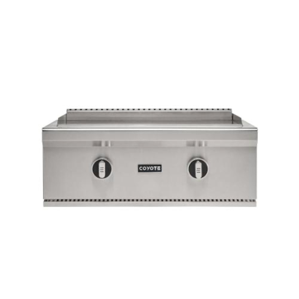 Coyote 30 Inch 2 Burner Built In Propane Gas Commercial Style Flat Top Grill