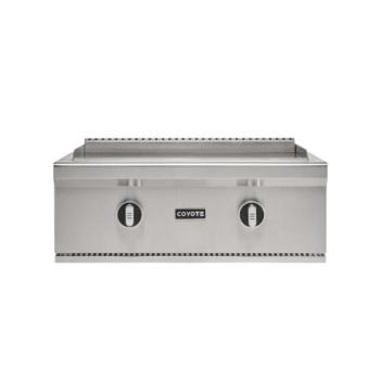 Coyote 30 Inch 2 Burner Built In Natural Gas Commercial Style Flat Top Grill C3FTG30NG350