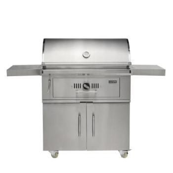 Coyote 36 Inch Freestanding Stainless Steel Charcoal Grill with Adjustable Charcoal Tray C3CH36 C3CH36CT350