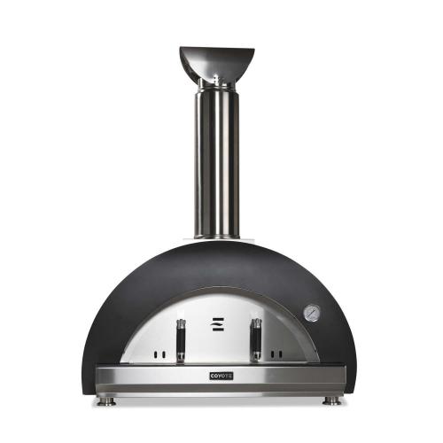 Coyote DUOMO 40 Inch Countertop Wood Fired Outdoor Pizza Oven   Matte Black