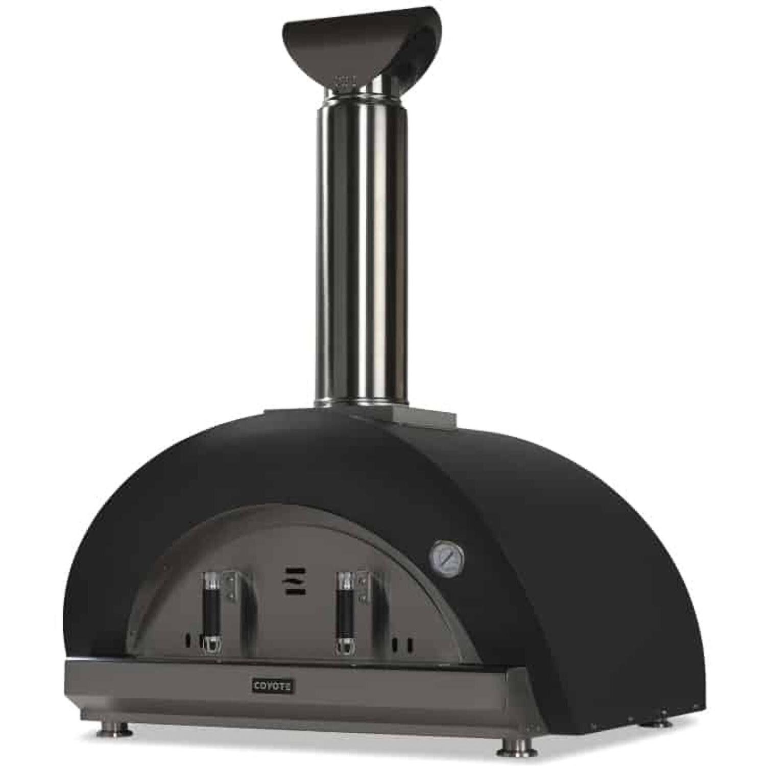 Coyote DUOMO 40 Inch Countertop Wood Fired Outdoor Pizza Oven   Matte Black