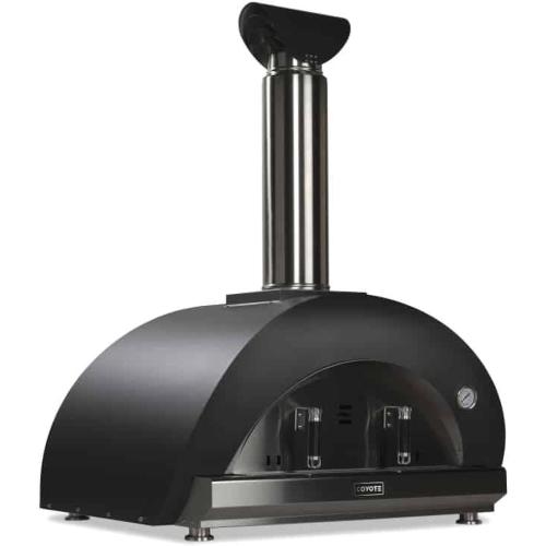 Coyote DUOMO 40 Inch Countertop Wood Fired Outdoor Pizza Oven   Matte Black