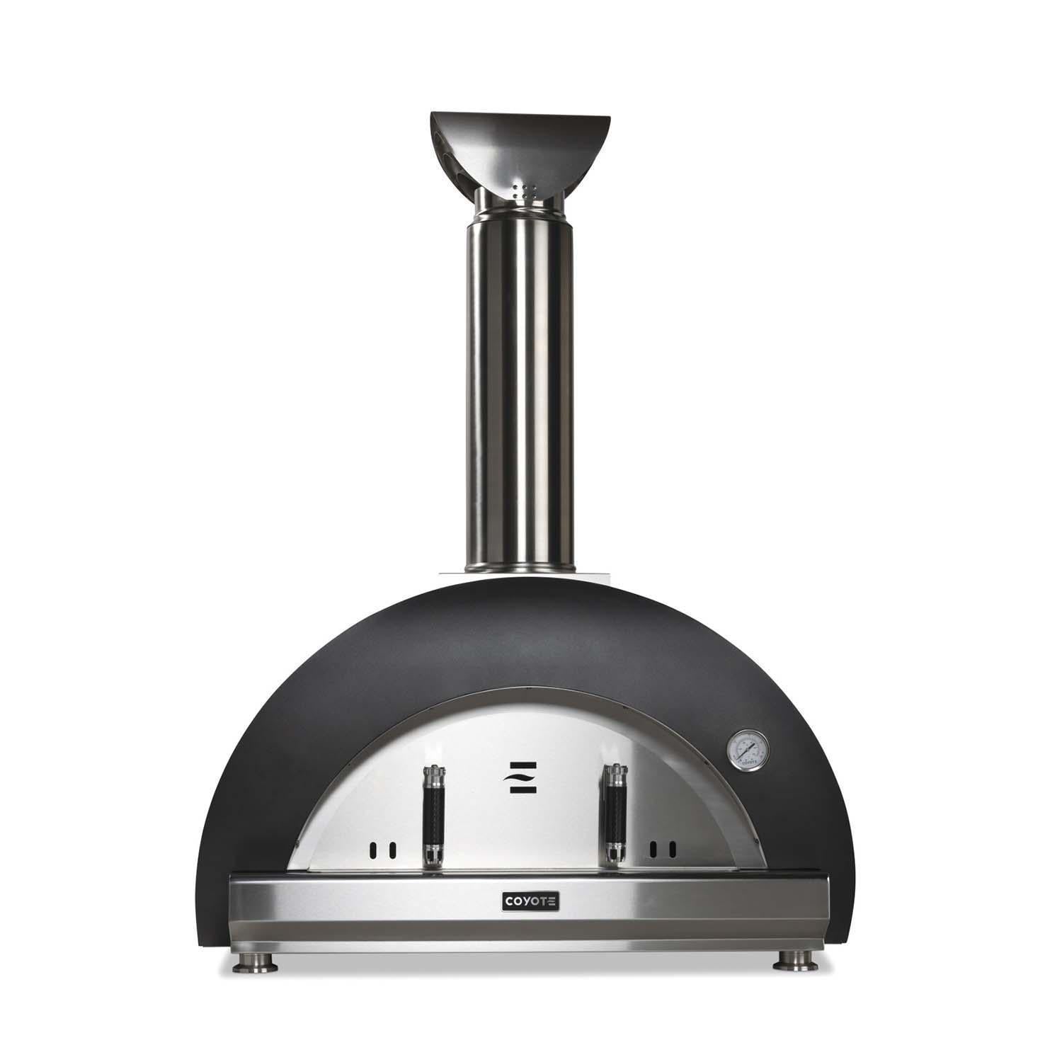 Coyote DUOMO 40 Inch Countertop Wood Fired Outdoor Pizza Oven   Matte Black