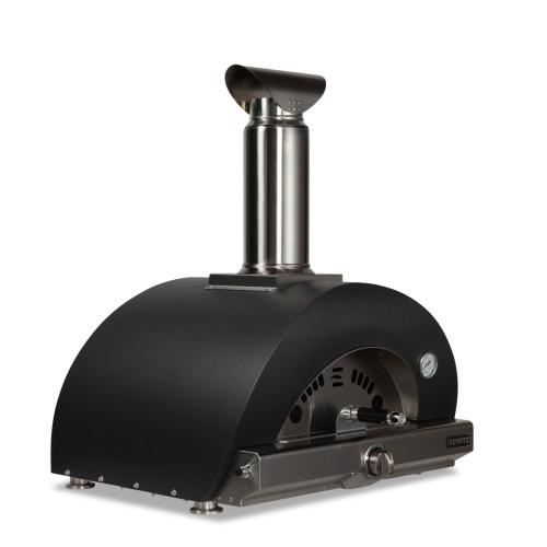 Coyote 30 Inch Countertop Hybrid Natural Gas  and  Wood Fired Multi Fuel Outdoor Pizza Oven   Matte Black