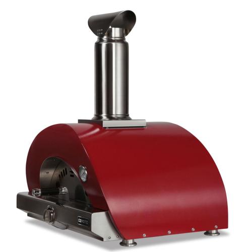 Coyote 30 Inch Countertop Hybrid Propane Gas  and  Wood Fired Multi Fuel Outdoor Pizza Oven   Red