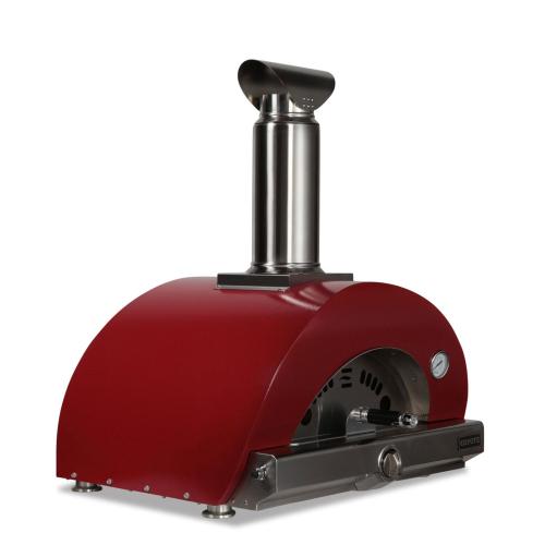 Coyote 30 Inch Countertop Hybrid Propane Gas  and  Wood Fired Multi Fuel Outdoor Pizza Oven   Red