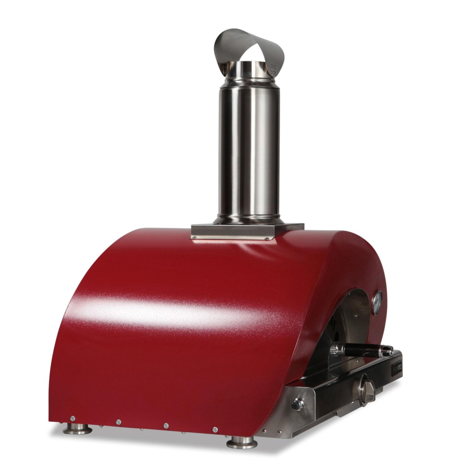 Coyote 30 Inch Countertop Hybrid Natural Gas  and  Wood Fired Multi Fuel Outdoor Pizza Oven   Red
