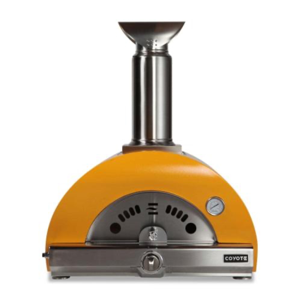 Coyote 30 Inch Countertop Hybrid Propane Gas  and  Wood Fired Multi Fuel Outdoor Pizza Oven   Yellow