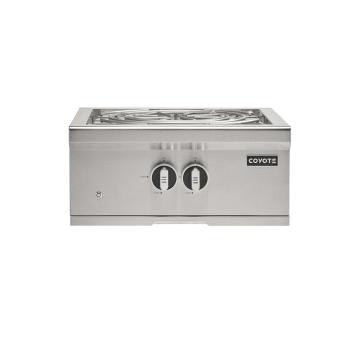 Coyote 60 000 BTU Built In Gas High Performance Power Burner with Wok Ring and Stainless Steel Lid350