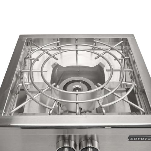 Coyote 60000 BTU Built In Propane Gas High Performance Power Burner with Wok Ring  and  Stainless Steel Lid