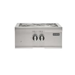 Coyote 60 000 BTU Built In Gas High Performance Power Burner with Wok Ring and Stainless Steel Lid250
