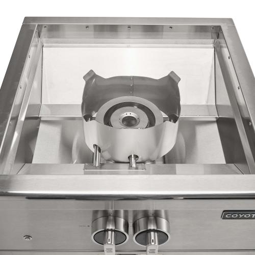 Coyote 60000 BTU Built In Natural Gas High Performance Power Burner with Wok Ring  and  Stainless Steel Lid