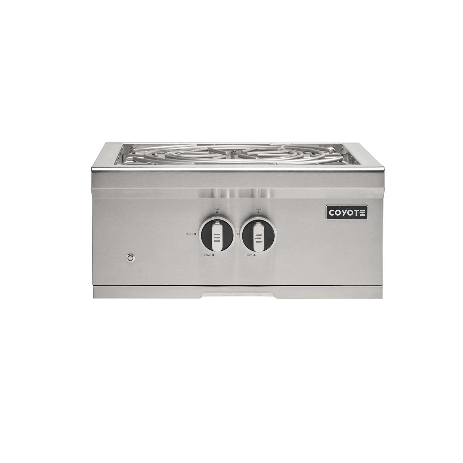 Coyote 60000 BTU Built In Natural Gas High Performance Power Burner with Wok Ring  and  Stainless Steel Lid