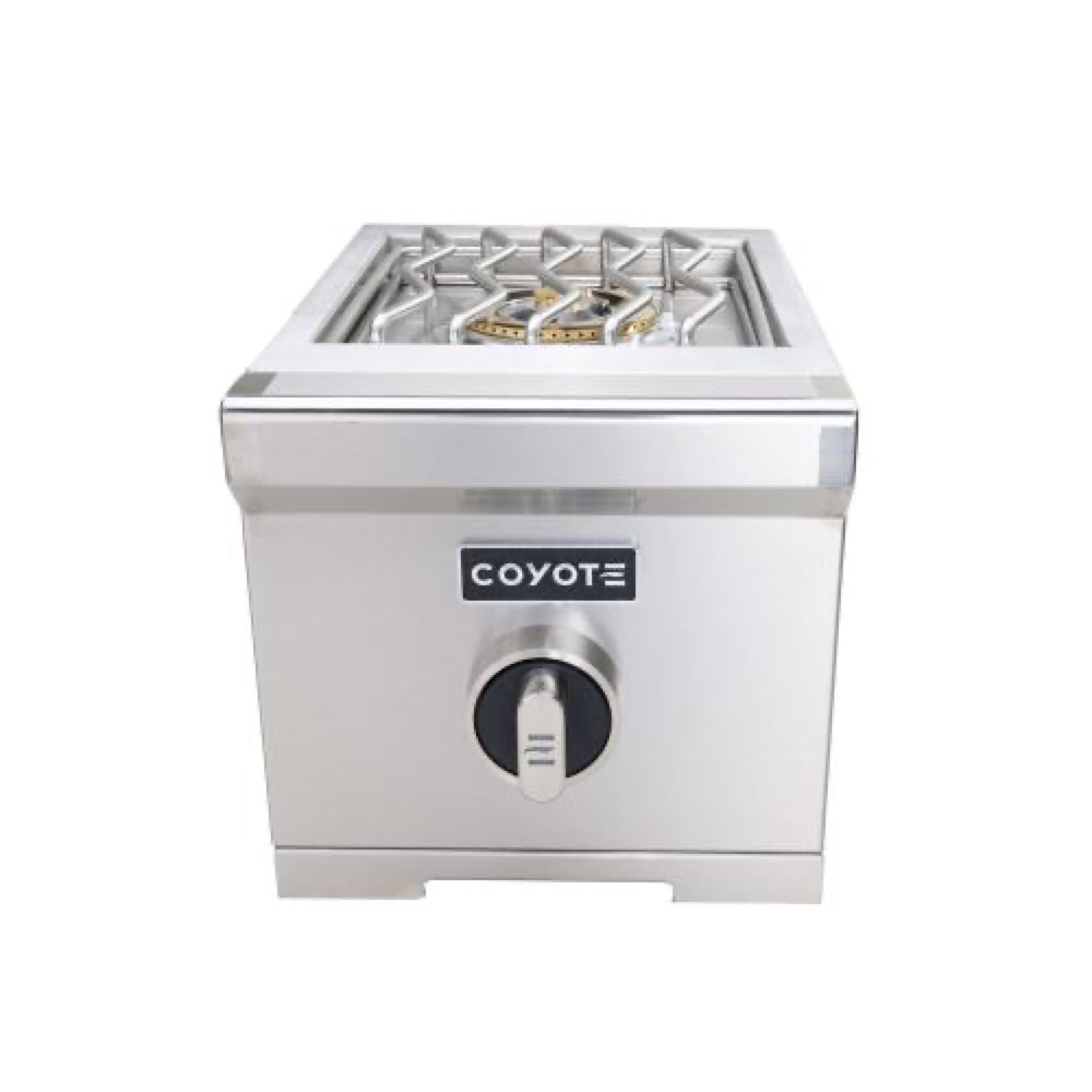 Coyote 15000 BTU Built In Propane Gas Single Side Burner with Removable Lid