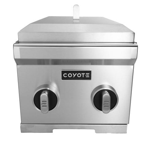 Coyote 30000 BTU Built In Natural Gas Double Side Burner with Removable Lid